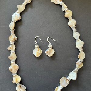 Robert Lee Morris (RLM SoHo) Silver and Cream Shell Necklace Set
